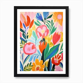 Flowers 62, Matisse style, Floral texture Art Print