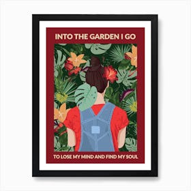 Into The Garden (Brunette & Burgundy) Art Print