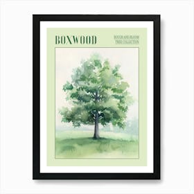 Boxwood Tree Atmospheric Watercolour Painting 2 Poster Art Print