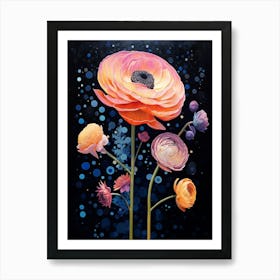 Surreal Florals Ranunculus 1 Flower Painting Art Print