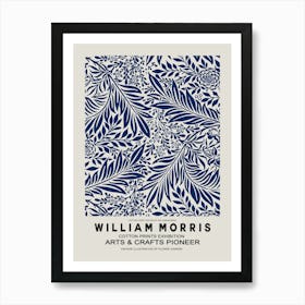 William Morris Blue Botanical Poster Art Print