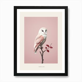 Minimalist Barn Owl 3 Bird Poster Art Print