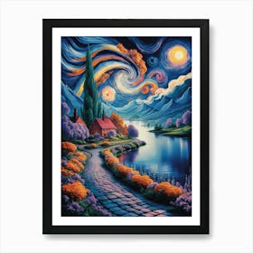 Starry Night, Conceptual Art Painting Poster