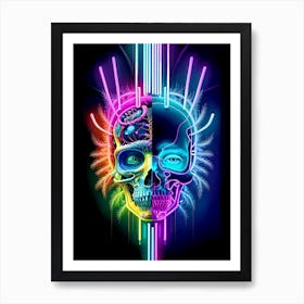 Neon Skull 17 Art Print