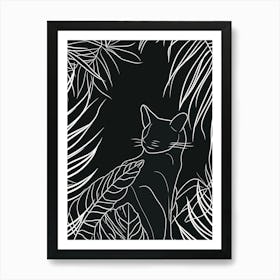 Savannah Cat Minimalist Illustration 1 Art Print