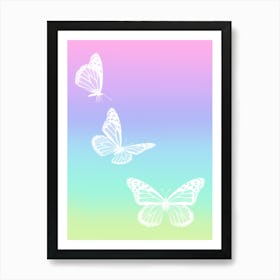 Rainbow Butterflies Art Print