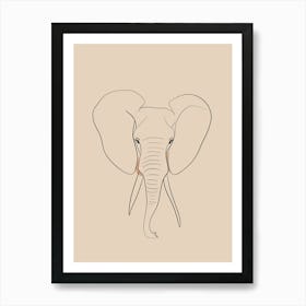 Elephant - Boho, Line Art 13 Art Print