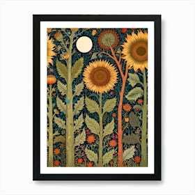 William Morris Sunflowers In The Moonlight Art Print