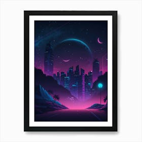 Neon Cityscape Art Print