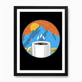 Coffee And Mountains Art Print