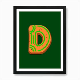 Gingerbread Christmas Letters Living Room Holiday Display Green 04 Art Print