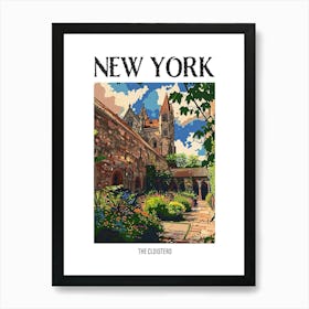 The Cloisters New York Colourful Silkscreen Illustration 4 Poster Art Print