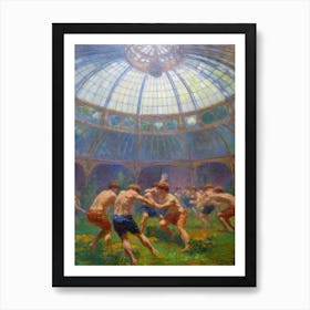 American Football In The Style Of Monet 3 Art Print