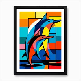 Dolphin Abstract Pop Art 1 Art Print