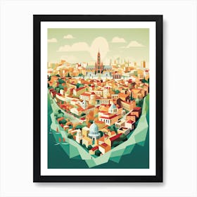 Seville, Spain, Geometric Illustration 4 Art Print