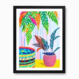 Boston Fern Eclectic Boho Plant Art Print