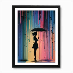 Girl With Umbrella Art Print