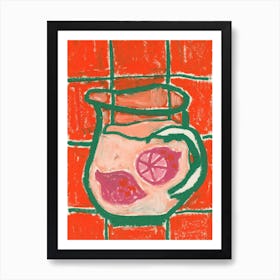 Jug Of Lemonade, orange Art Print