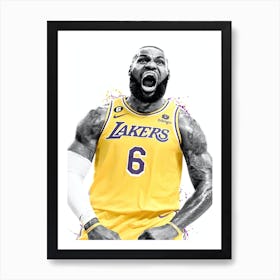 Lebron James La Lakers 4 1 Art Print