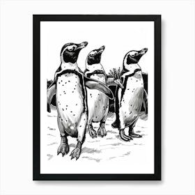 King Penguin Waving Their Flippers 1 Art Print