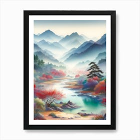 Watercolor Vibrant Country 14 Art Print