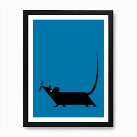Abstract Mouse Blue Art Print