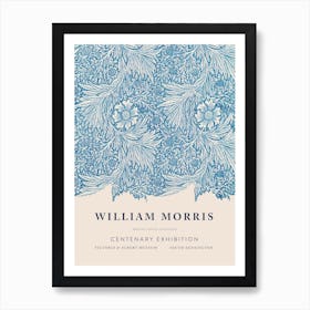 William Morris, Blue Marigold Art Print