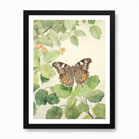 Storybook Animal Watercolour Butterfly 2 Art Print