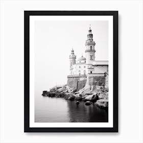 Camogli, Italy, Black And White Photography 1 Art Print