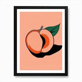 Peach. Vibrant Peach Pop Art: A Burst of Color and Flavor, sexy Art Print