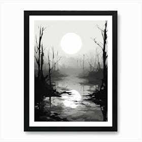 Nature Abstract Black And White 5 Art Print