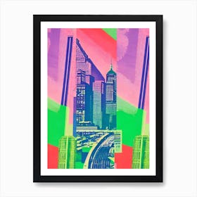 Port Of New York And New Jersey United States Retro Risograph Print 1 harbour Art Print