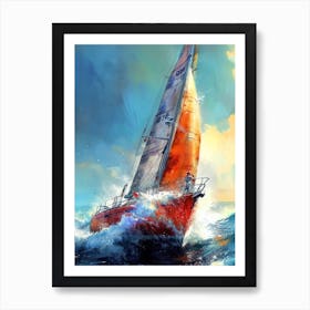 Sailboat In The Ocean 3 sport Art Print