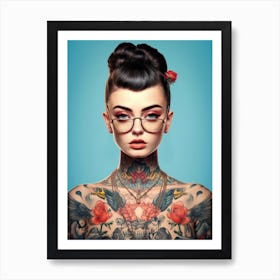 Nude Tattoo Girl Art Print