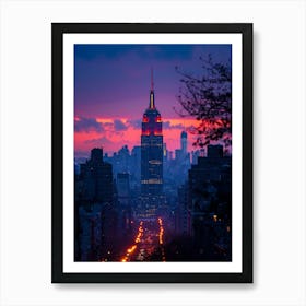 Empire State Building At Dusk Art Print