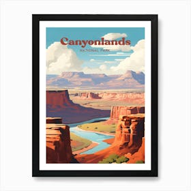 Canyonlands National Park Utah Hiking Modern Travel Illustration Art Print