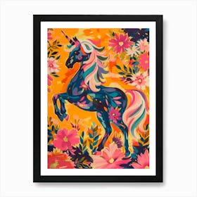 Unicorn Fauvism Inspired Portrait 3 Art Print