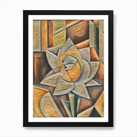 Cubism Flower Watercolor 4 Art Print