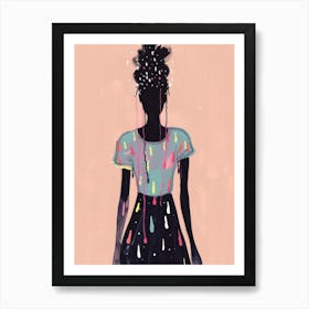 Girl With Paint Splatters Art Print