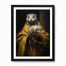 Ferret In A Robe Art Print