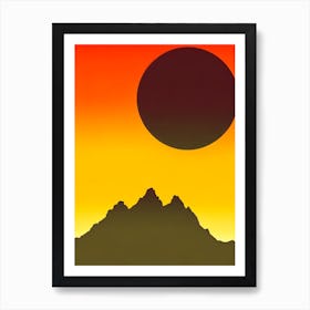 Grand Teton National Park United States Of America Retro Two Tone Art Print