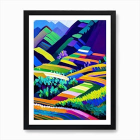 Banaue Rice Terraces Philippines Colourful Painting Tropical Destination Art Print