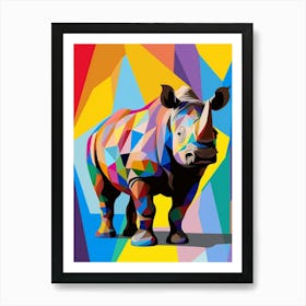 Rhinoceros Abstract Pop Art 2 Art Print