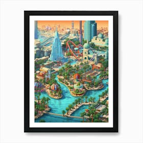 Dubai Pixel Art 4 Art Print