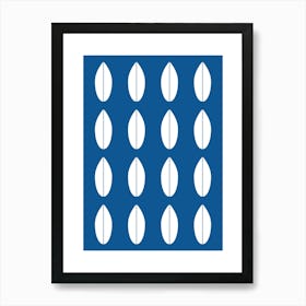 Blue Leaves Print Art Print