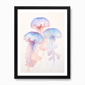 Upside Down Jellyfish Simple Drawing 9 Art Print