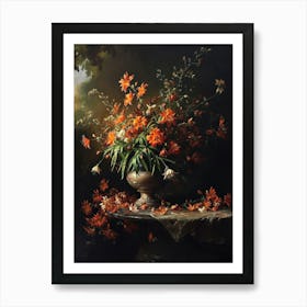 Baroque Floral Still Life Cineraria 3 Art Print