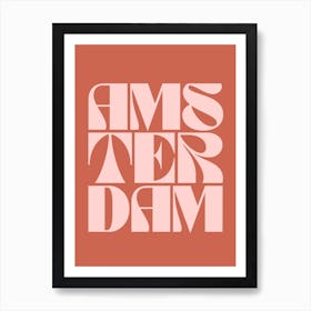 Pink And Burgundy Amsterdam Art Print