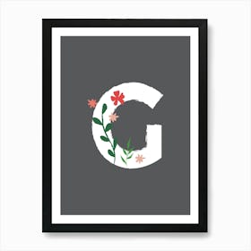 Bedroom Decor White Floral Letters 07 Poster