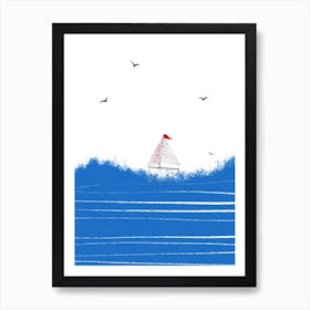 Sailing In The Sea Art Print